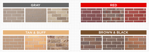 Examples of the colorcast of bricks