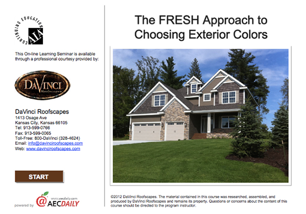 CEU course The FRESH Approach to Choosing Exterior Colors