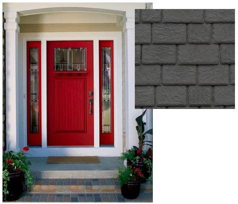 DaVinci Slate Gray Synthetic Slate with a red front door