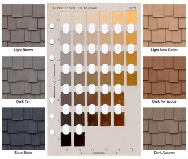 Soil colors to match your simulated shake or rubber shake roof