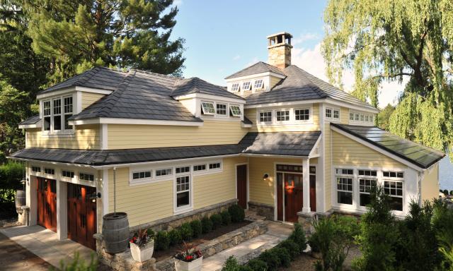 davinci slate black roof on bungalow style home