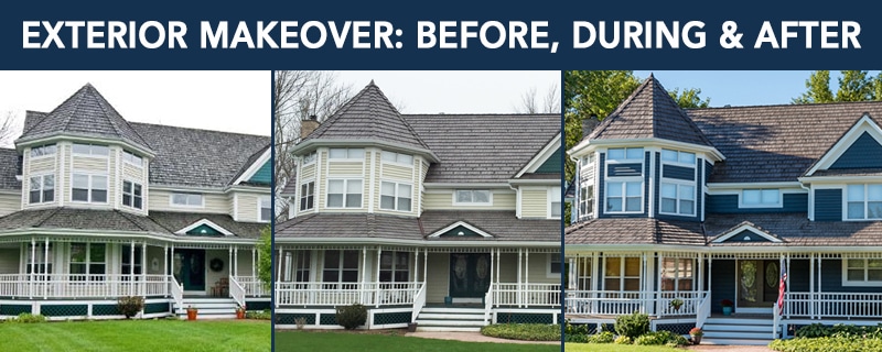 exterior makeover before, during and after