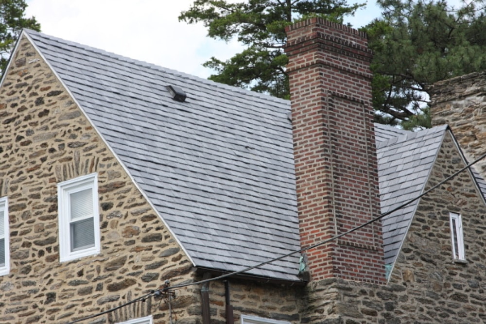 davinci synthetic slate roof on home in pennsylvania
