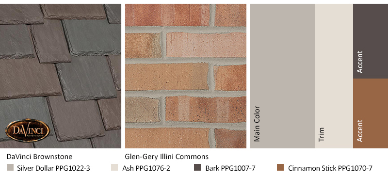 tan brick exterior color schemes with Multi-Width Slate Brownstone