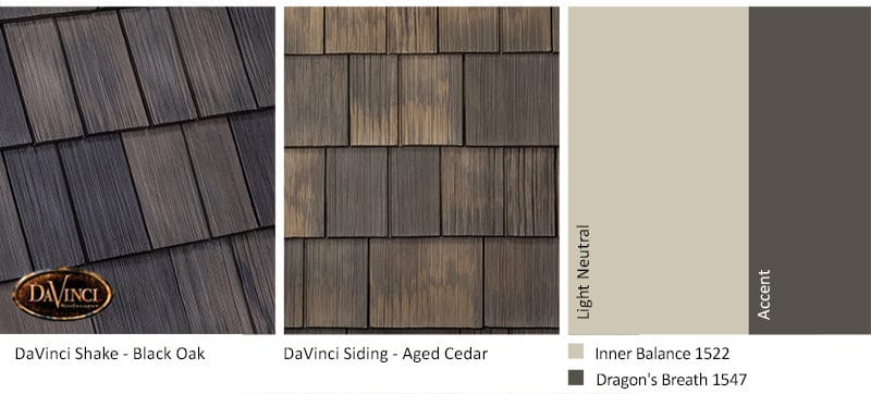 1. Bellaforte Shake – Black Oak – Aged Cedar Shake Siding Exterior Color Schemes