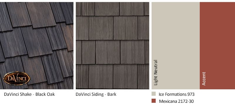 1. Multi-Width Shake – Black Oak – Bark Brown Shake Siding Exterior Color Schemes