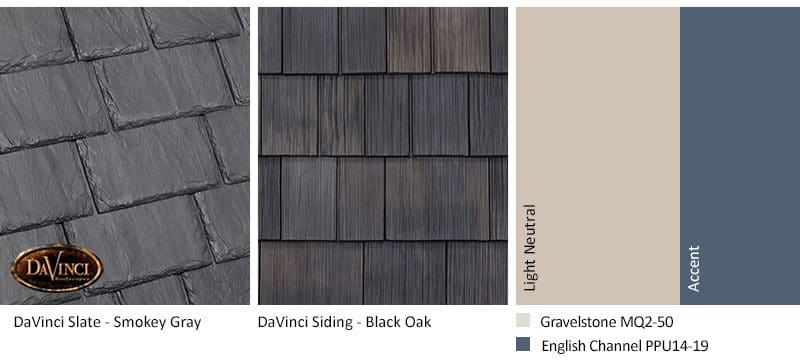 4. Multi-Width Slate – Smokey Gray – Black Oak Shake Siding Exterior Color Schemes