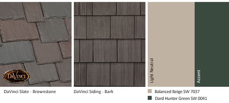 5. Multi-Width Slate – Brownstone – Bark Brown Shake Siding Exterior Color Schemes