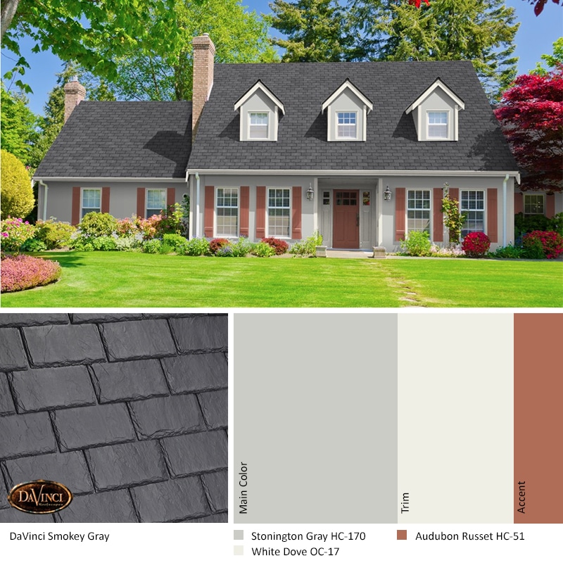 Best Exterior Color Scheme with Smokey Gray slate.