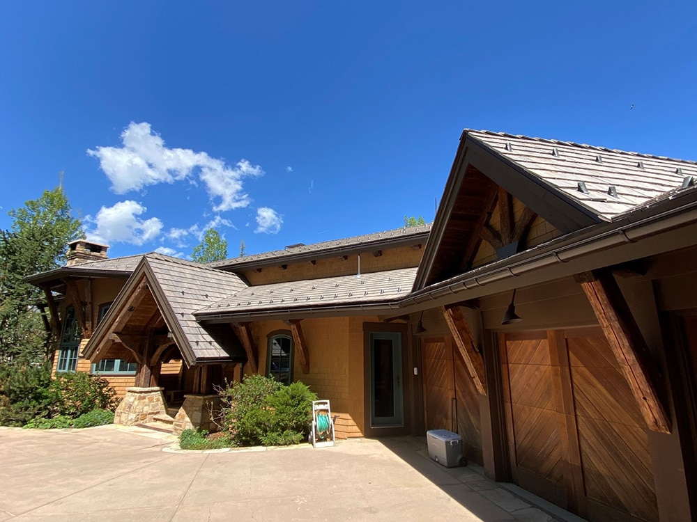 Regardless how much snow falls in Snowmass Village, this new high-performing synthetic shake roof can handle it. 