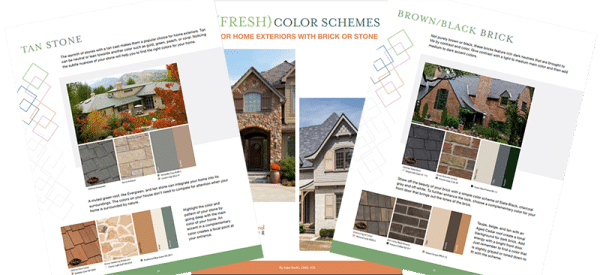 Kate Smith's brick and stone color schemes can help you choose a roof color. 
